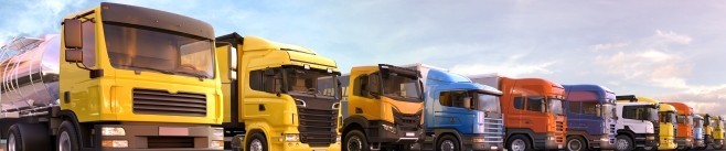 Trucks lined up