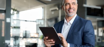 business man ipad